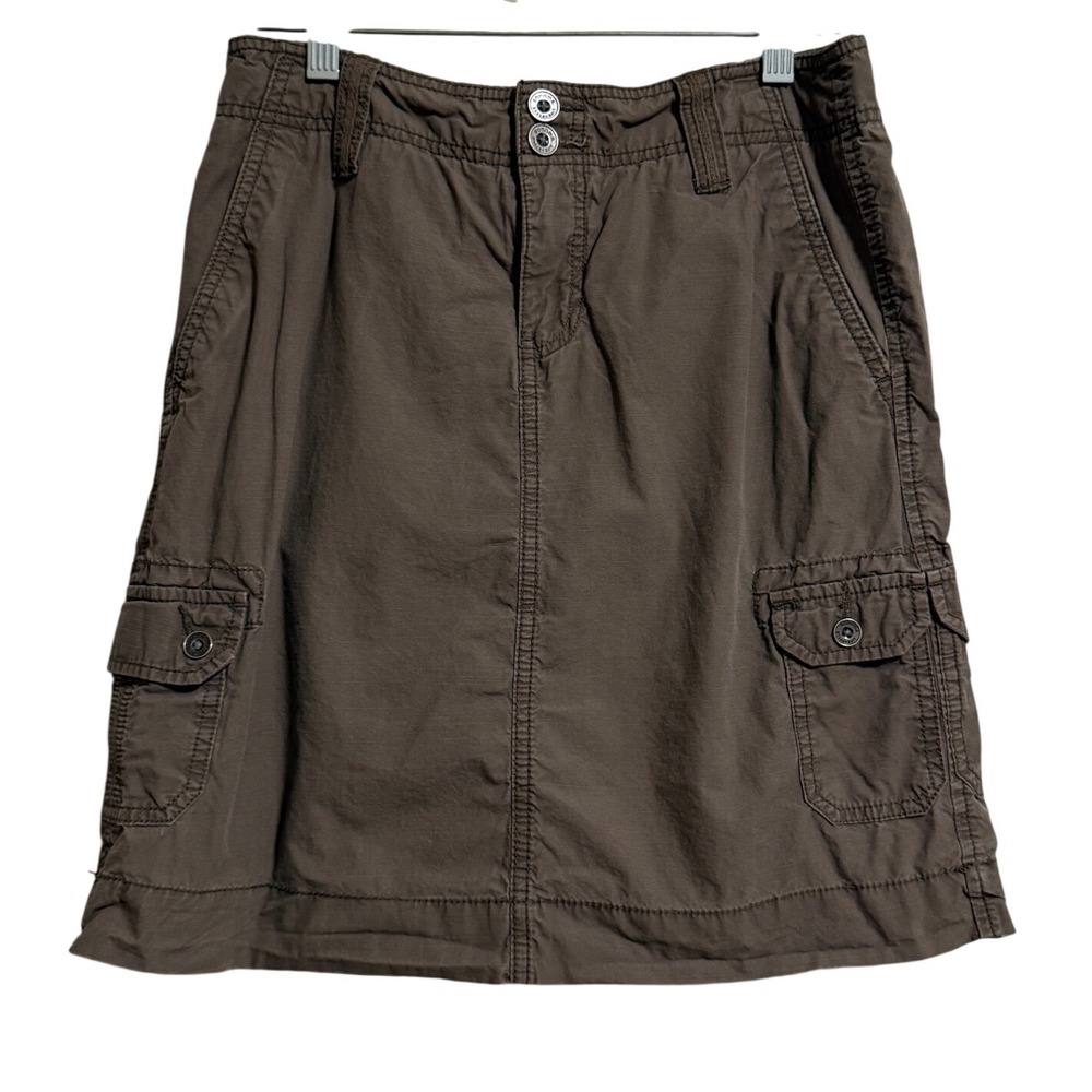 Sonoma Life + Style Womens Brown Cargo Utility Modern Skirt Size 4 Cotton